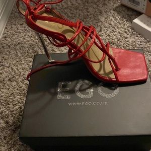 RED STRAPPY HEELS
